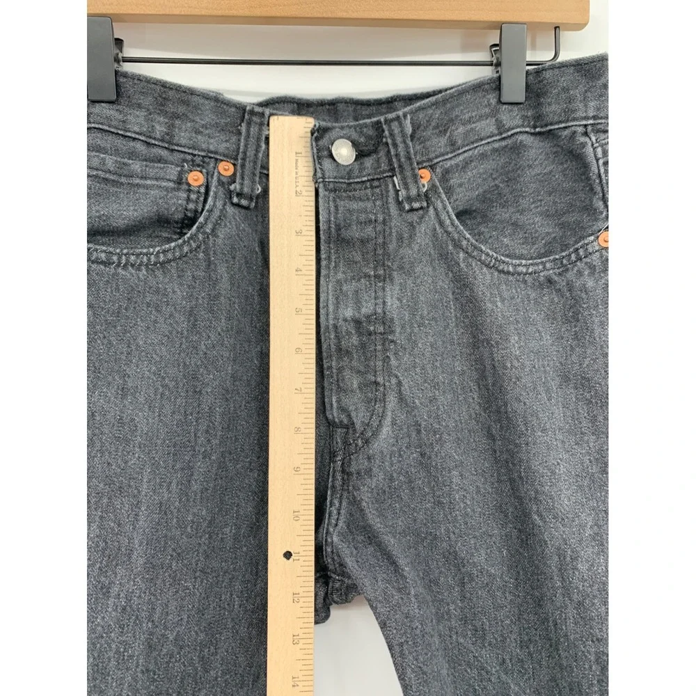 Levis 501 Jeans Mens 31x34 Black Straight Leg Button Fly Denim Pants